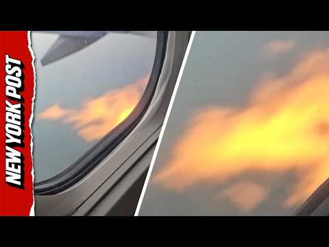 Passenger Captures Terrifying Moment Sparks Shoot Out of Plane Engine Mid-Flight