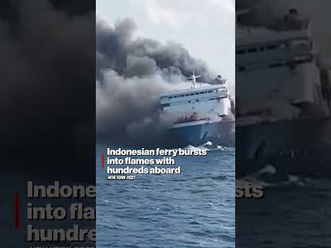 Indonesian Ferry BURSTS Into Flames With Hundreds Aboard #shorts