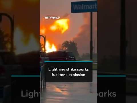 Lightning strike sparks massive fuel tank explosion and pipeline fire in Oklahoma