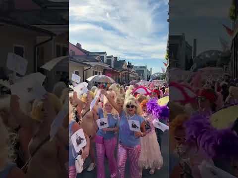 Hundreds of Dollys Strut Down NOLA Street With Brass Band #shorts