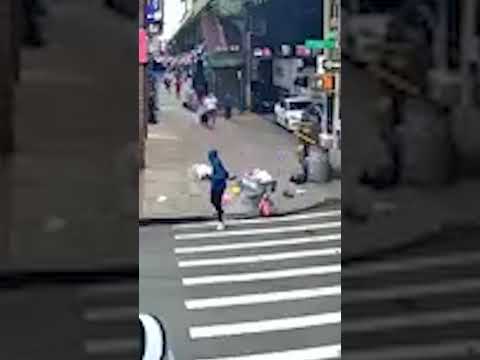 Disturbing Video Captures Man Attacking 90-Year-Old Woman With Trash Can in Brooklyn #shorts