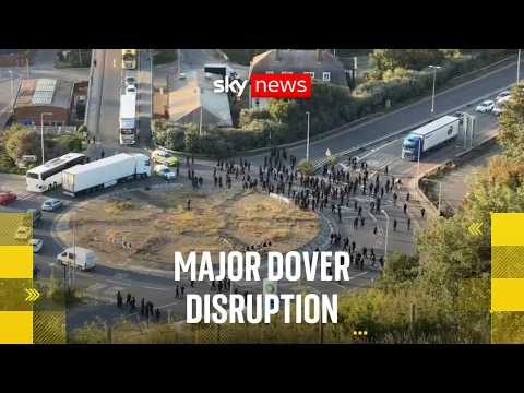 Dover port blocked as protesters bring traffic to a standstill