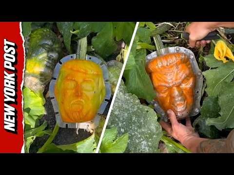 Farmer Grows Bizarre Pumpkins Faces Featuring Donald Trump