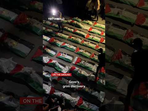 Funeral held for around 100 Palestinians recovered from rubble