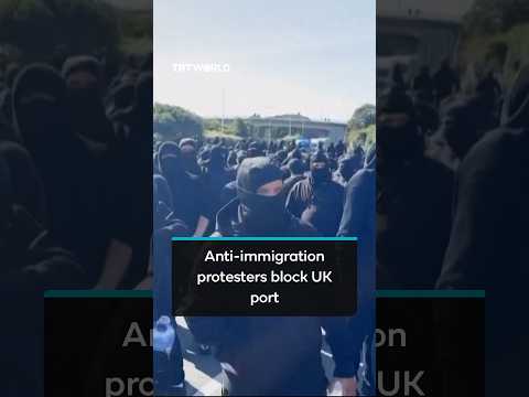 Masked protesters block England’s Port of Dover chanting ‘stop the boats’