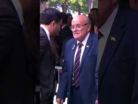 Mamdani shakes hands with Rudy Giuliani at NYC 9/11 memorial ceremony #shorts