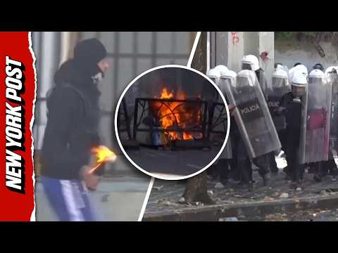 Violent Clashes Escalate in Albania as Protesters Hurl Molotovs as Riot Police Deploy Water Cannons