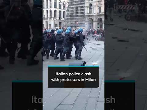 Italian police crack down on protesters in Milan