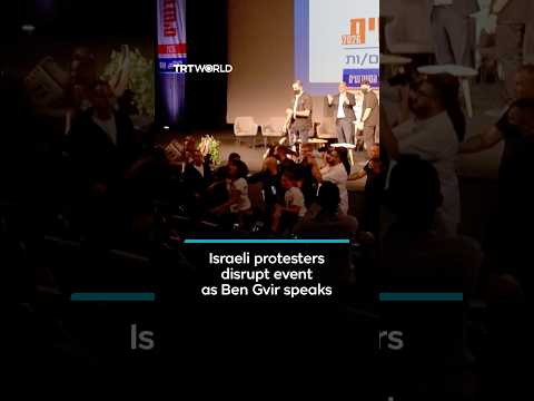 Ben Gvir leaves Tel Aviv event under security escort after protesters disrupt it