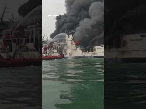 Passenger ferry catches fire off Indonesia’s coast
