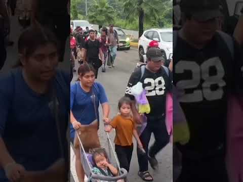 Hundreds of Migrants Trek Through Mexico As Caravan Approaches US Border #shorts