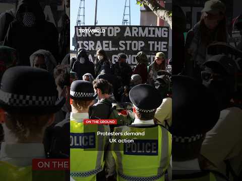 Protesters in London demand tough government action over Israel