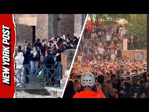 Pro-Palestinian Protesters Surge Into Rome’s Colosseum