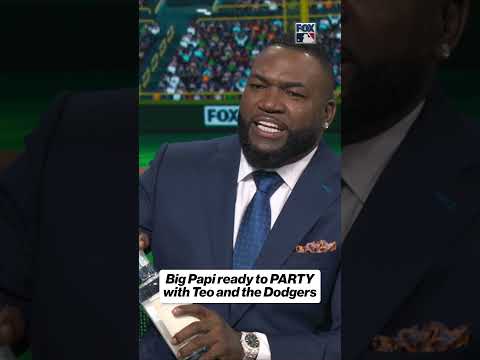 Big Papi is ready to celebrate! 😂 #bigpapi #mlb #baseball #Dodgers