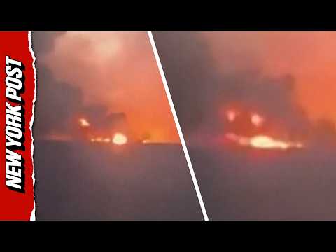 Smoke Rises From Russian Yandex Data Hub Following Ukrainian Drone Strike