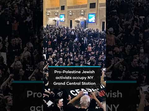 Pro-Palestinian Jewish activists occupy NY Grand Central Station for Gaza protest