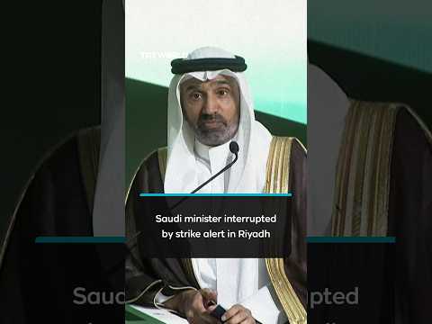 Saudi minister interrupted by strike alert in Riyadh