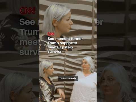 See moment former Trump supporter meets Epstein survivor